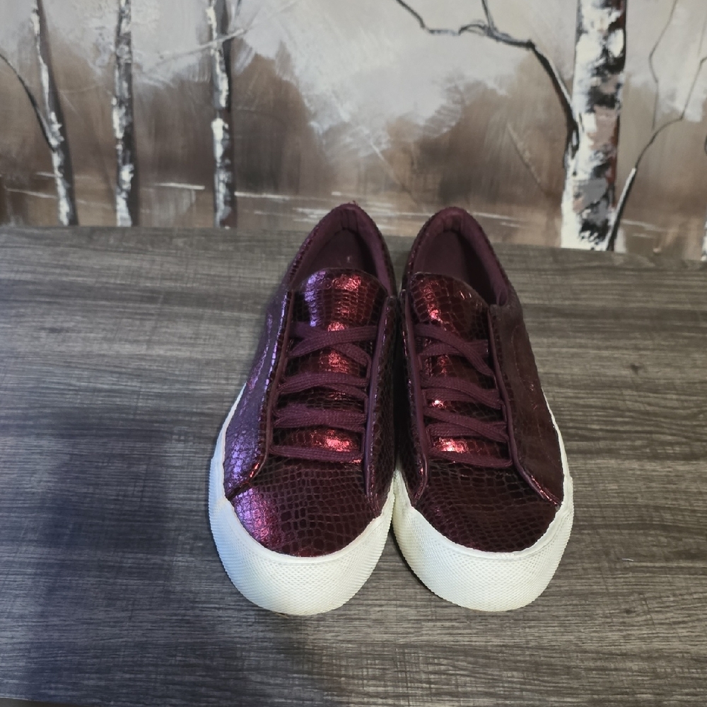 Keds Maroon Textured Sneakers with White Soles #2